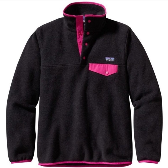 Patagonia Jackets & Blazers - Patagonia Black & Pink Synchilla Fleece Pullover